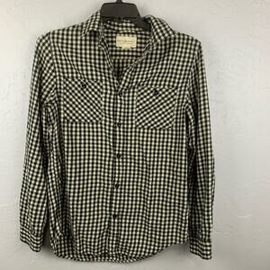 Denim & Supply Ralph Lauren Mens Medium Black Check Plaid Button Up Pockets